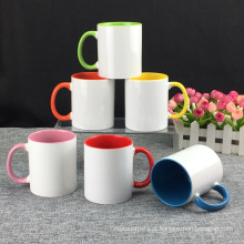 Caneca de sublimação do fornecedor da China AA 11 onças com caneca de café em cores interior